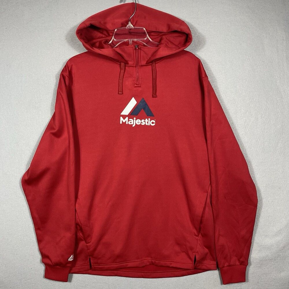 Majestic‎ Athletic Red Hoodie Size Medium Moisture Wicking Casual NWT MRSP $60